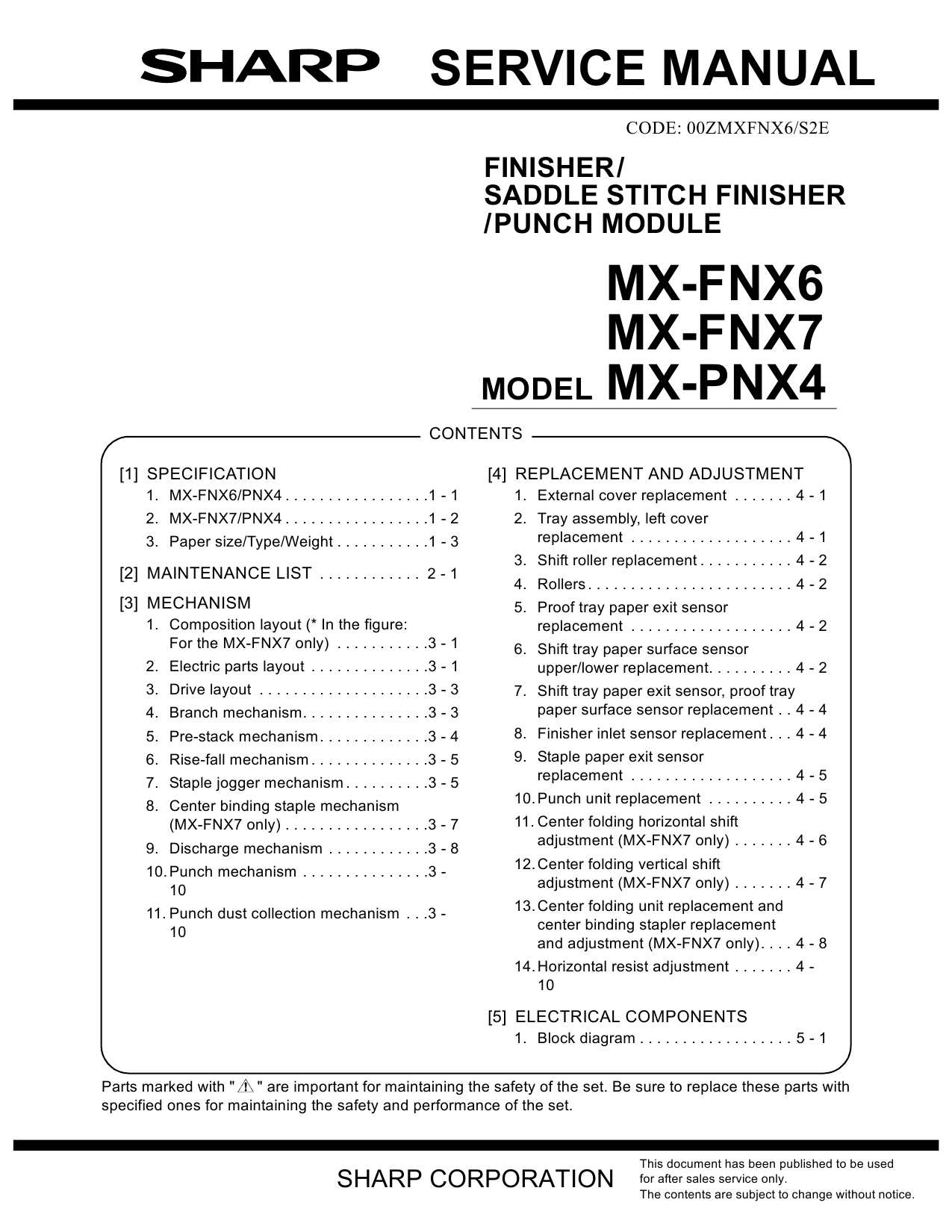 SHARP MX FNX6 FNX7 PNX4 Service Manual-1